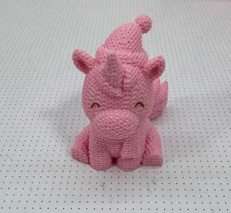 Adorno - Unicornio de Navidad estilo tejido-2