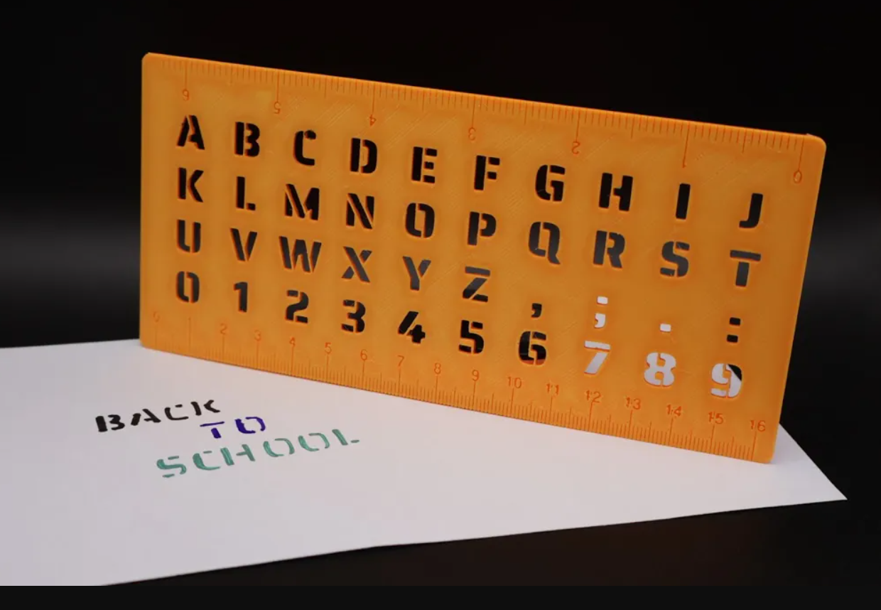 Regla con Plantilla Alfabeto Latino-2