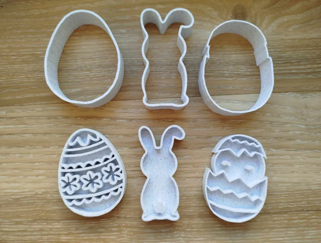 Cortadores de galletas - Conejo y huevos (pack 3 un)-2
