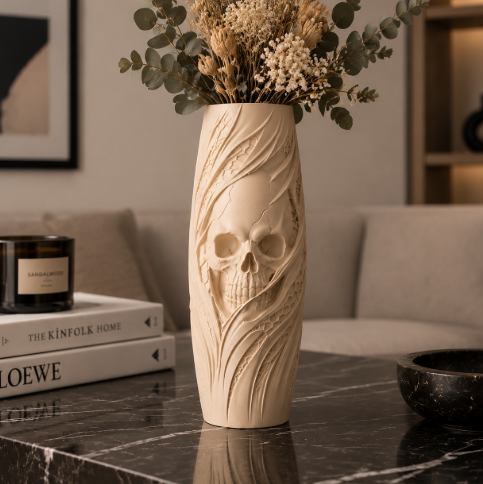 Jarrón de calavera para Halloween 20 cm para decorar-2