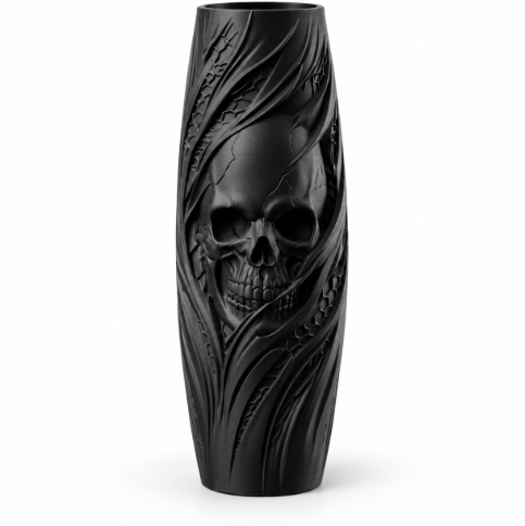 Jarrón de calavera para Halloween 20 cm para decorar-0