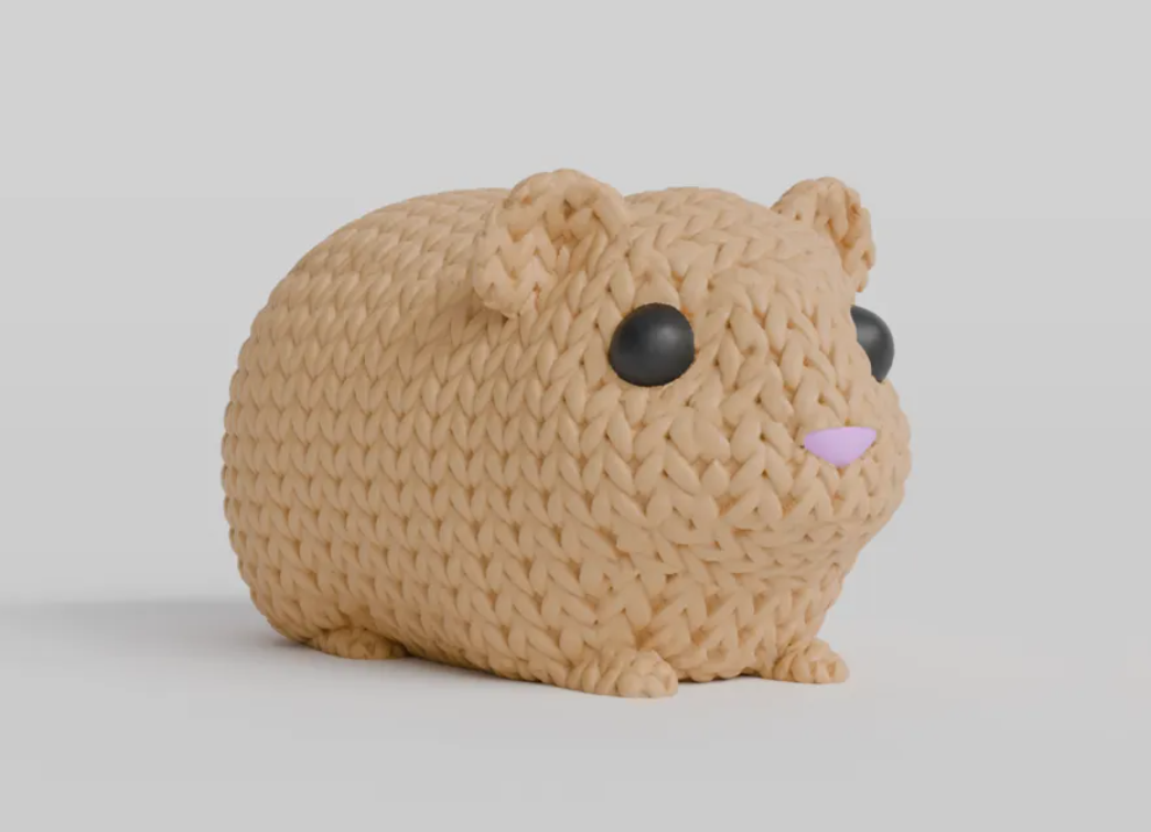 Mini Figura - Conejillo Estilo Tejido-1