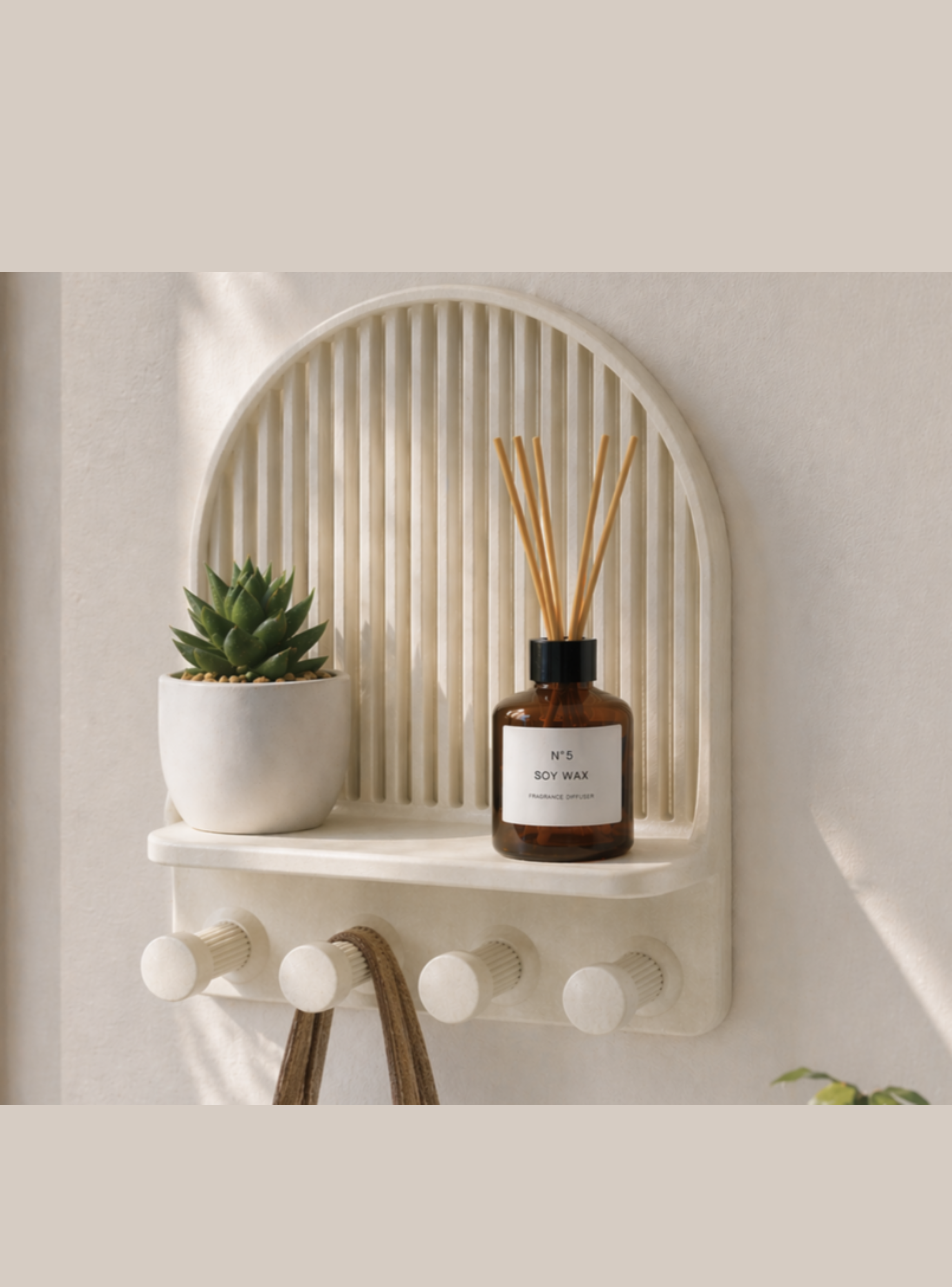 Figura decorativa Organizador con ganchos y estante-0