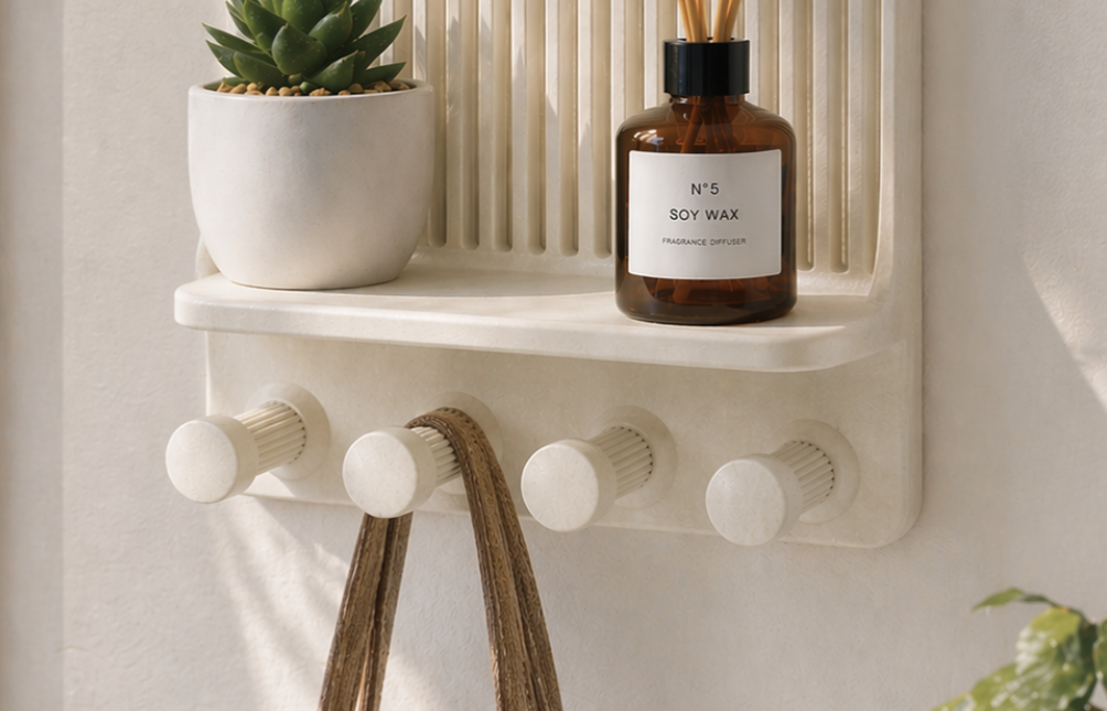 Figura decorativa Organizador con ganchos y estante-1