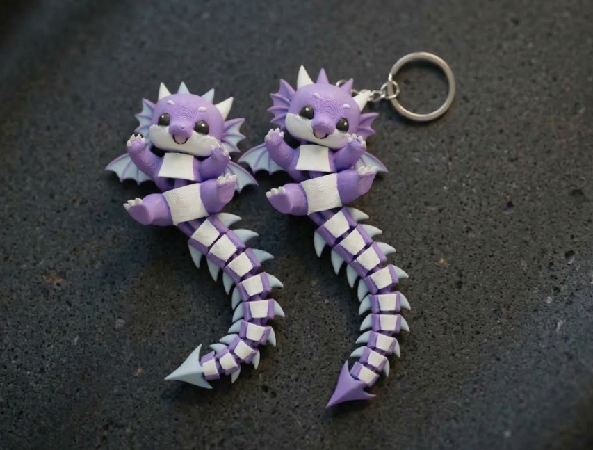 Llavero de Dragón Flexible (Pack de 2)-3