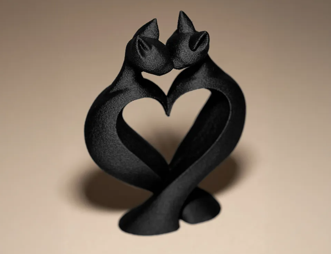 Decoración Minimalista - Gato corazón-1