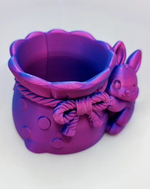Macetero de conejo con lazo-3