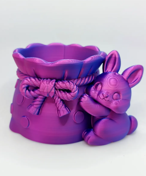 Macetero de conejo con lazo-4