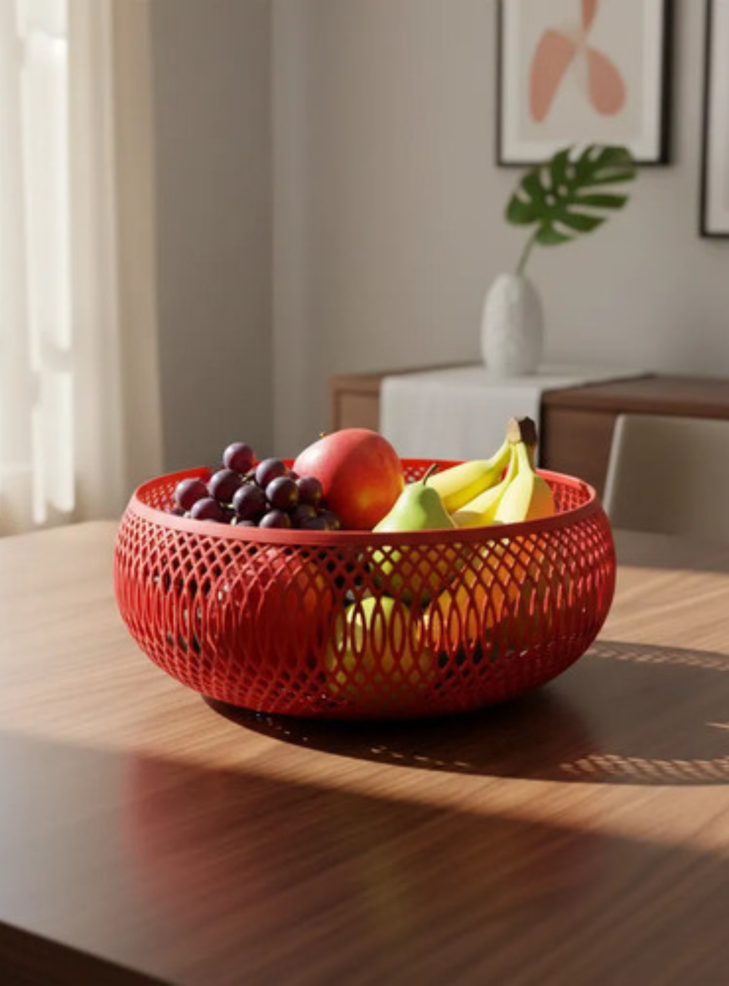 Decoración Elegante Prints Patro - Frutero Estilo Espiral Rojo-1