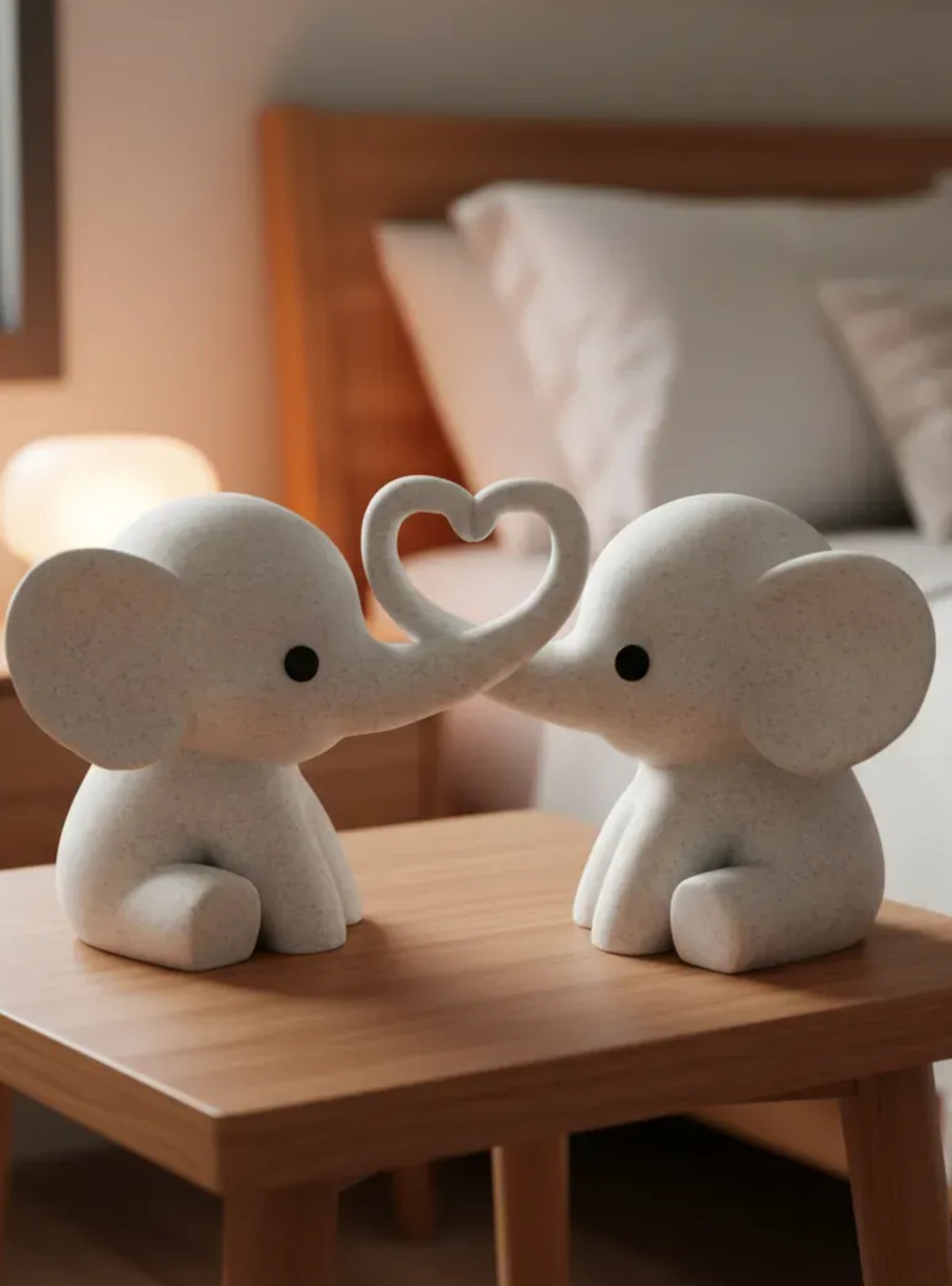 Escultura Decorativa Prints Patro - Elefantes Corazón-4