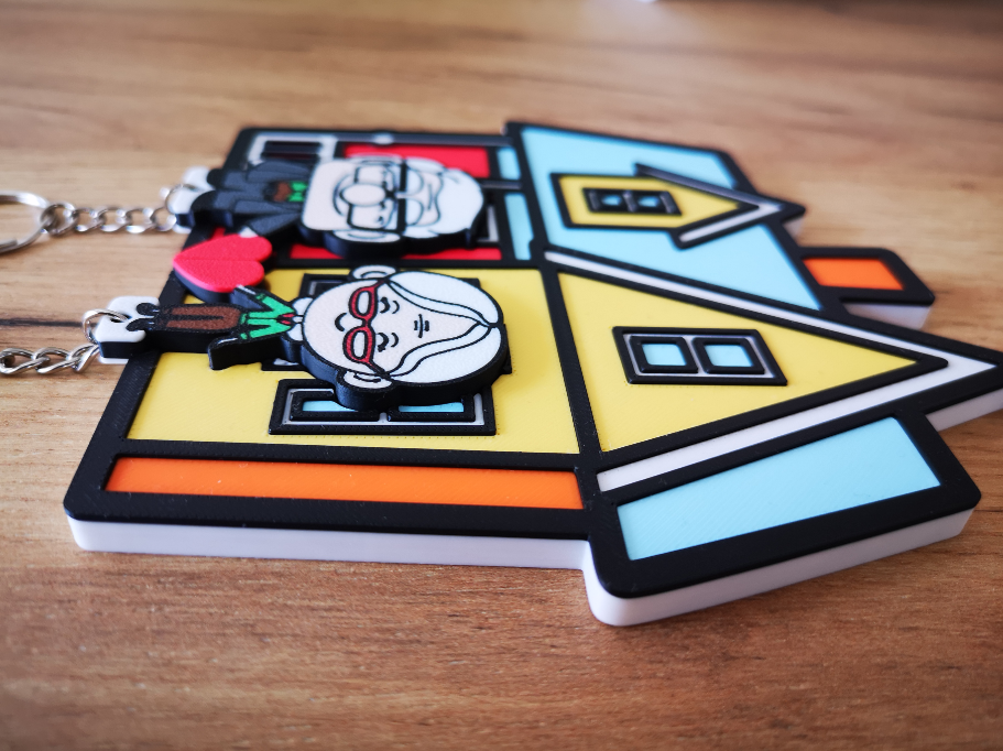 Pareja de Up con Corazón- Llavero de enamorados -2