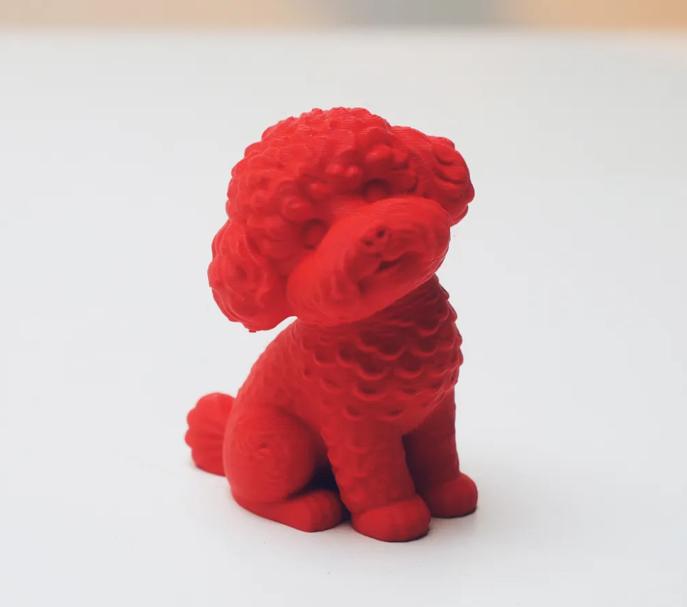 Figura de perrito rizado color rojo-1