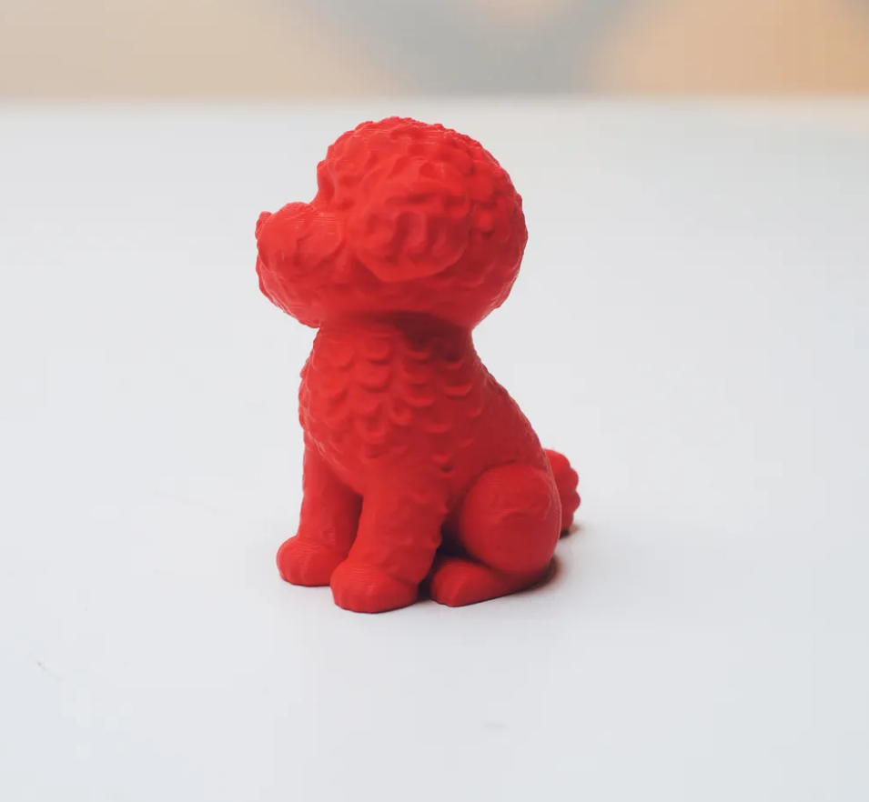 Figura de perrito rizado color rojo-2