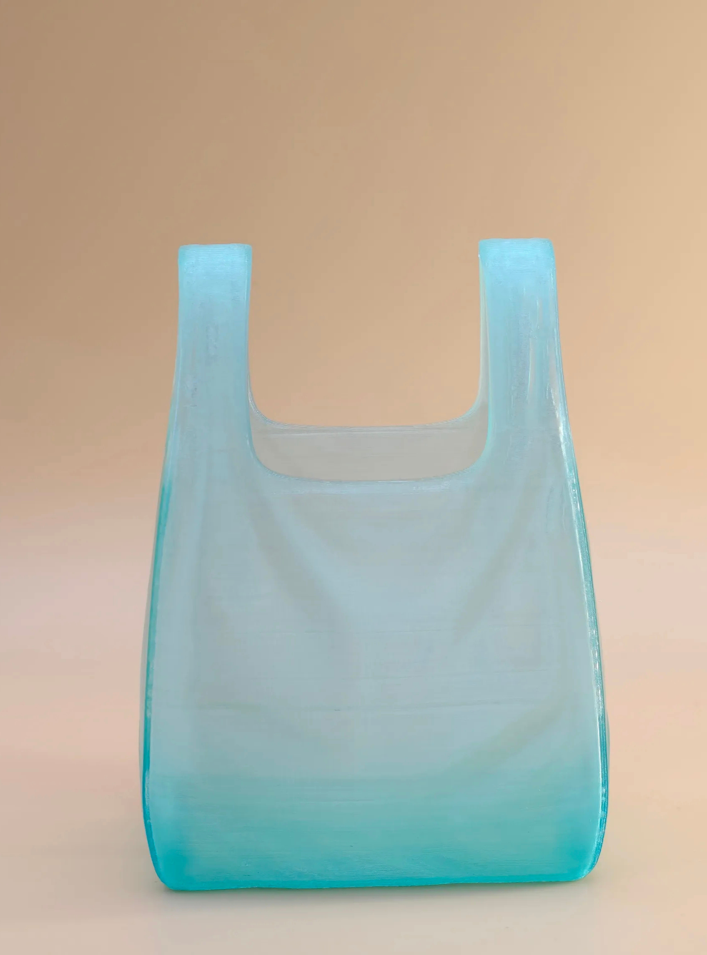 Decoración Elegante Prints Patro - Florero estilo Bolsa de Plástico Celeste-1