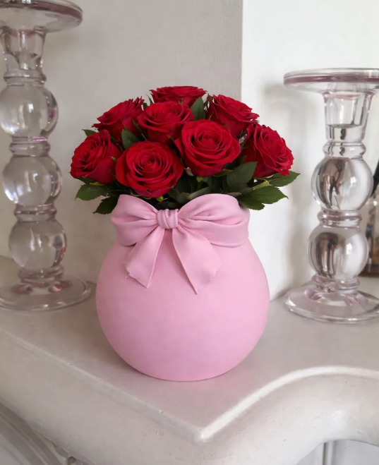 Jarrón con lazo - San Valentín -3