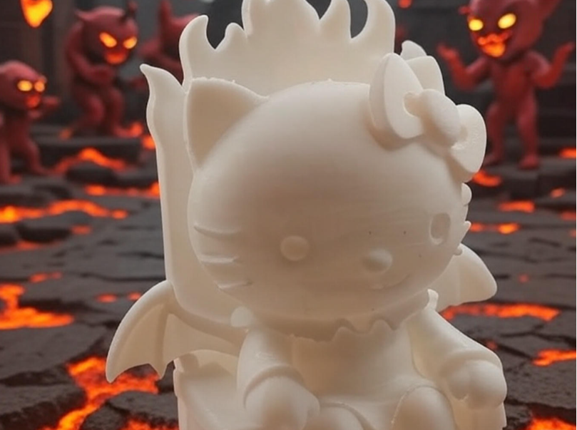 Figura decorativa de Hello Kitty demoníaca-2