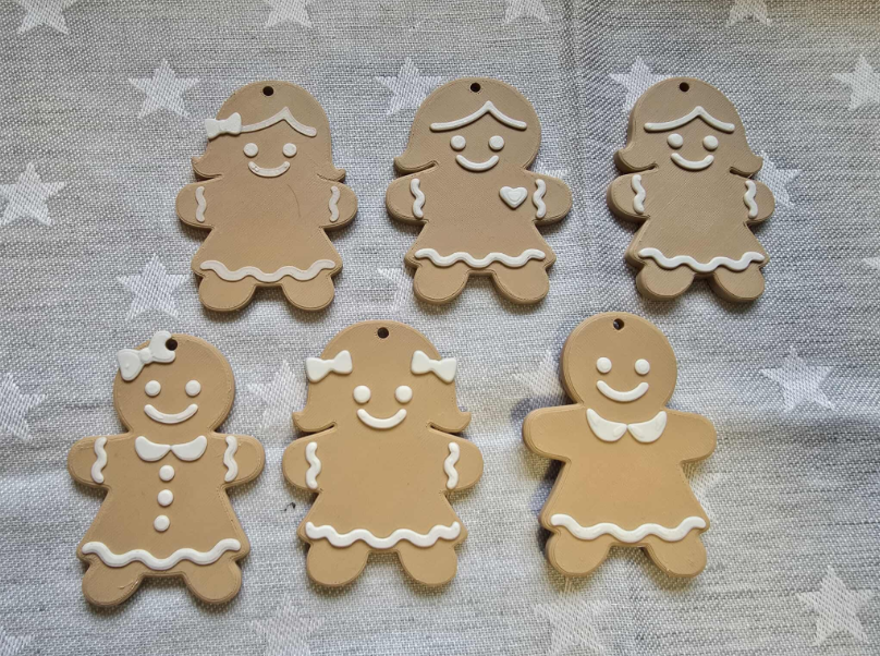 Adornos para Árbol de Navidad galletas de jengibre - Pack 6-0