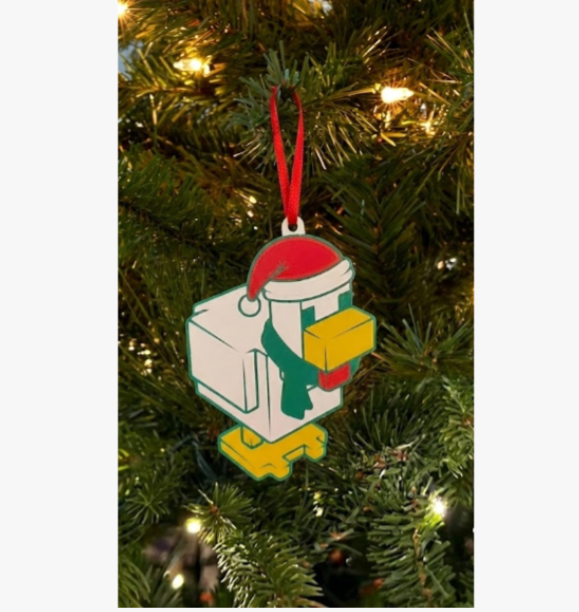 Adorno de Navidad de Pollo Minecraft-1