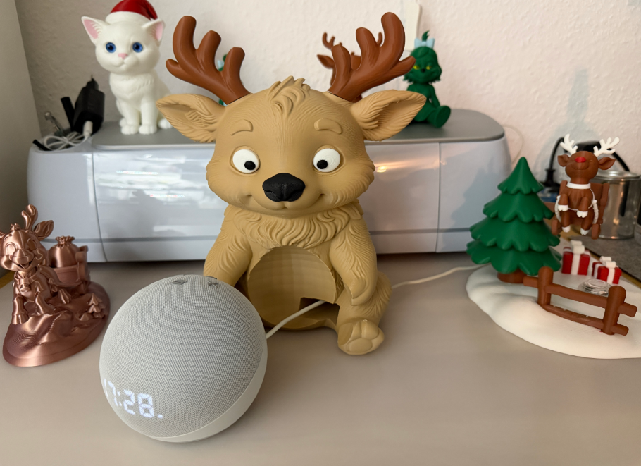 Soporte para Parlante Echo Dot con forma de Reno-2