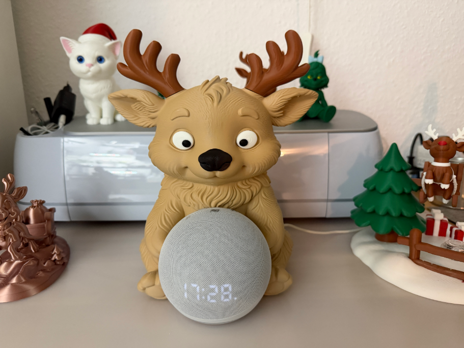 Soporte para Parlante Echo Dot con forma de Reno-3