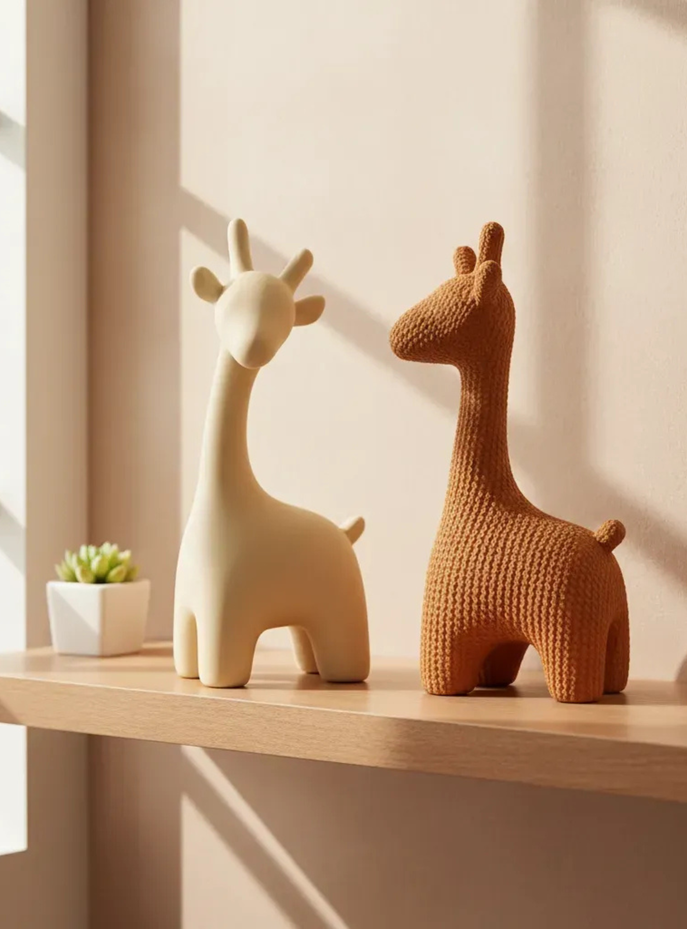 Escultura Minimalista Prints Patro - Jirafas estilo Tejidas-4