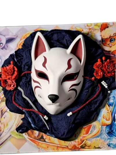 Máscara Kitsune tradicional Japonesa-2