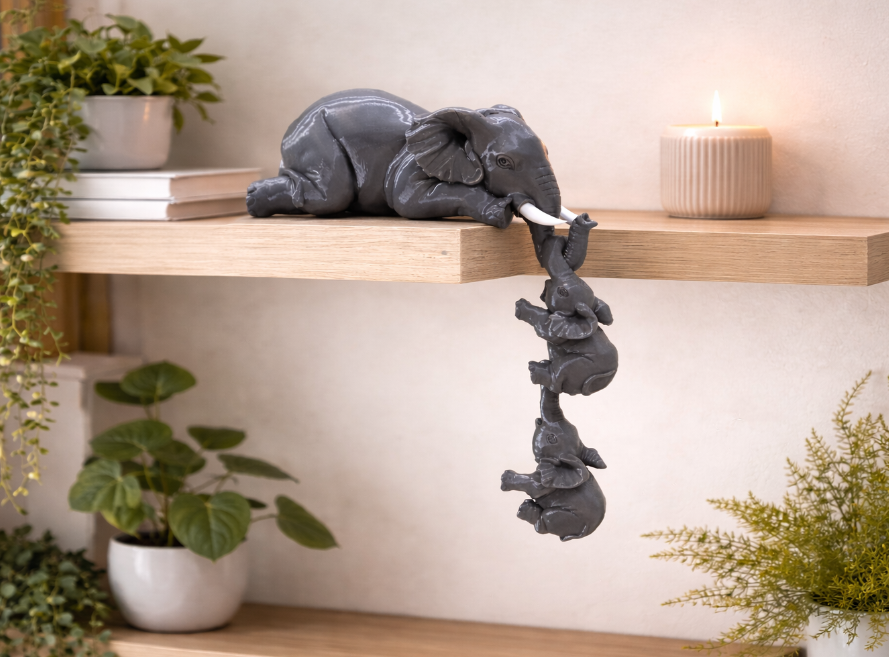Figura Decoración- Familia de Elefantes-2