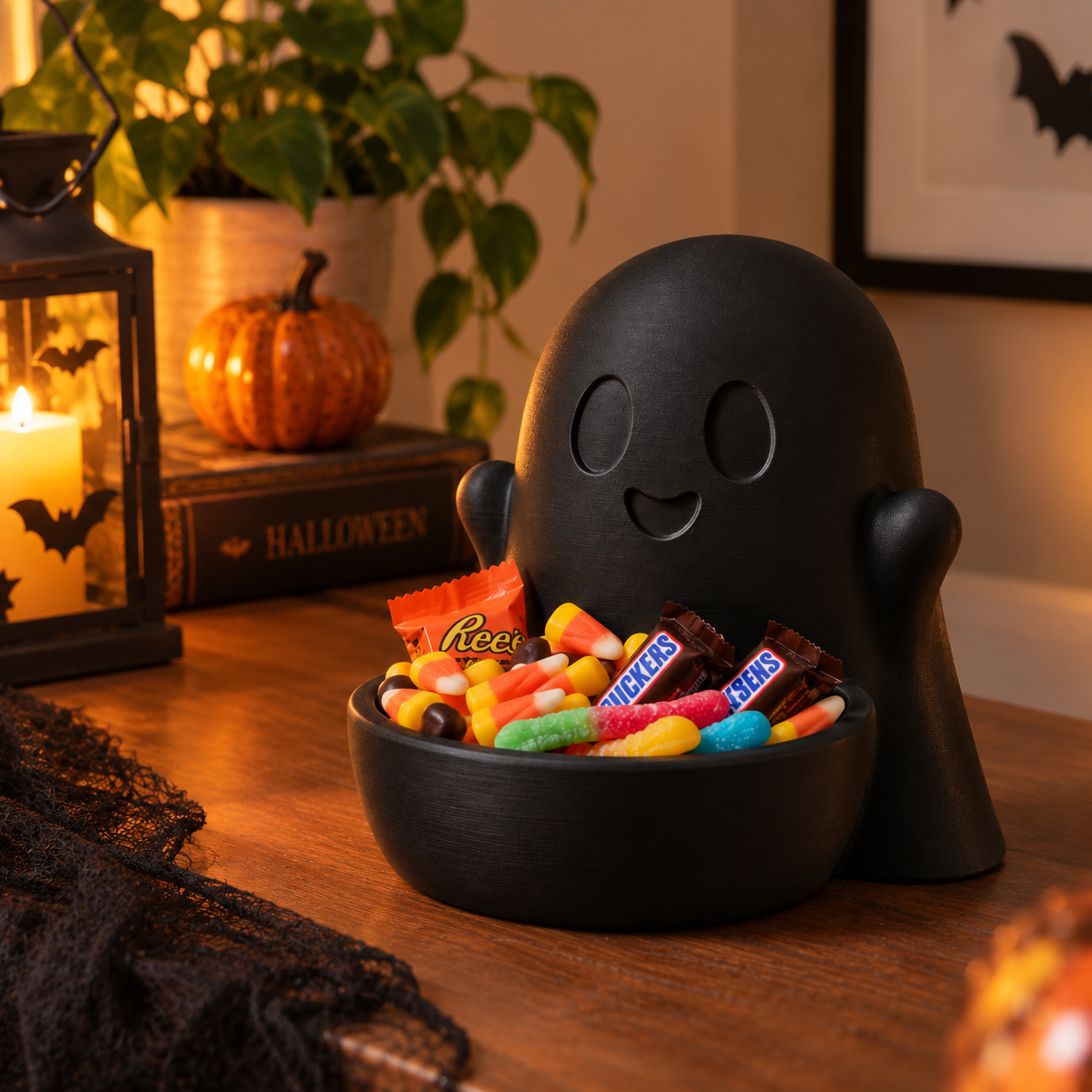 Bowl Decorativo- Fantasma Adorable 15 cm Negro -3