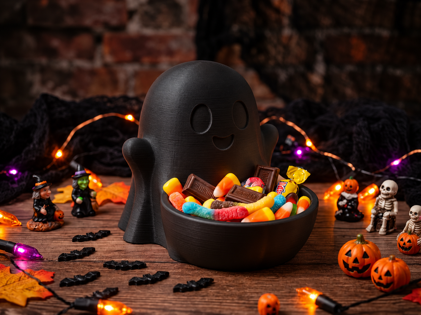 Bowl Decorativo- Fantasma Adorable 15 cm Negro -4