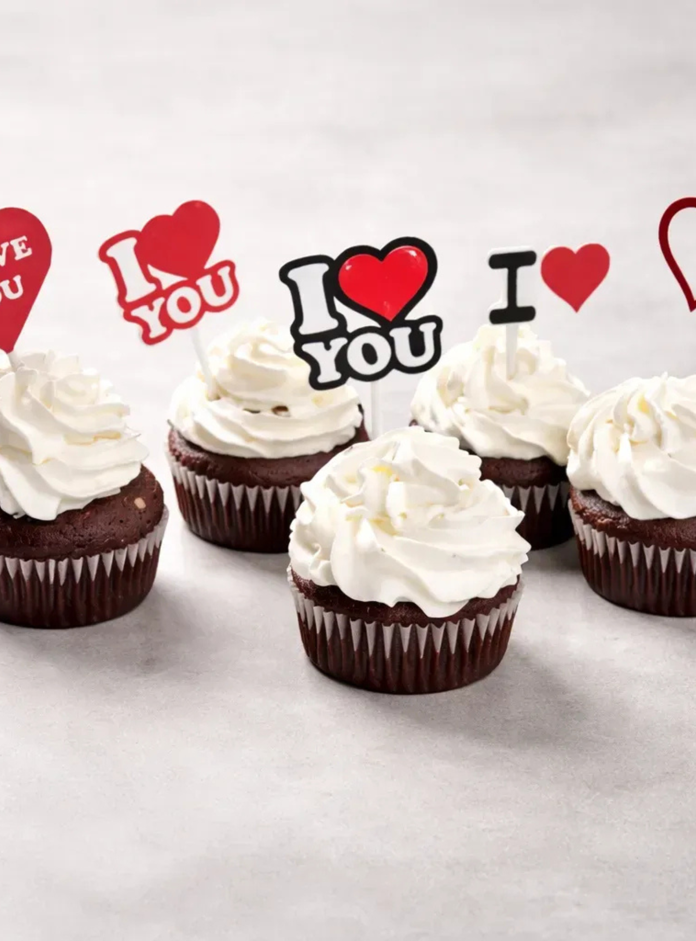 Adornos para cupcakes de San Valentín pack de 5-0