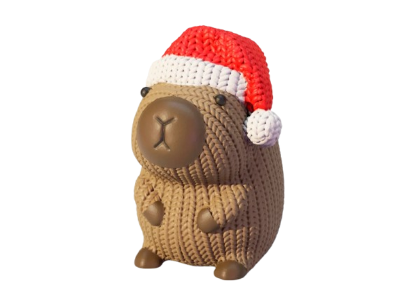 Figura - Capibara de Navidad-3