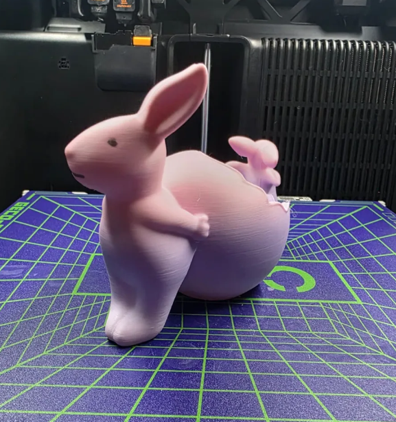 Conejos de pascua con huevo roto-3