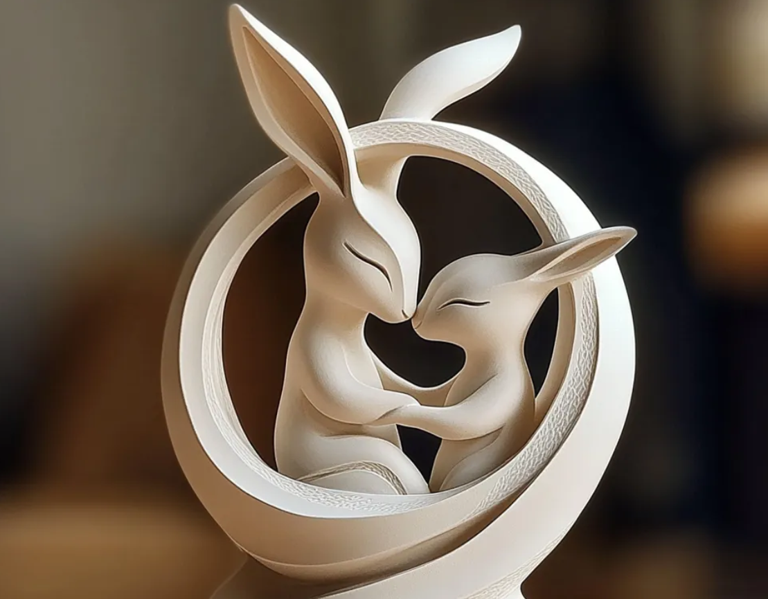 Figura decorativa festiva de conejo de pascua-2