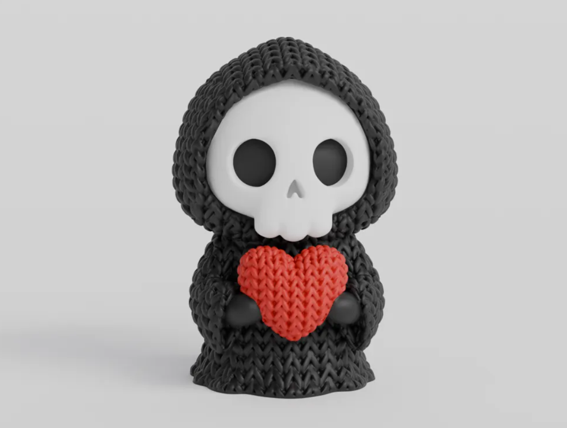 Mini Figura - Parca de corazón Estilo Tejido-3