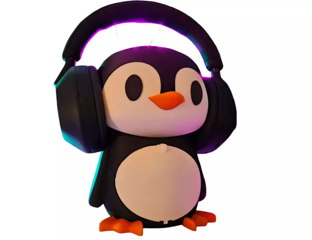 Soporte para audífonos - Diseño Pingüino -0