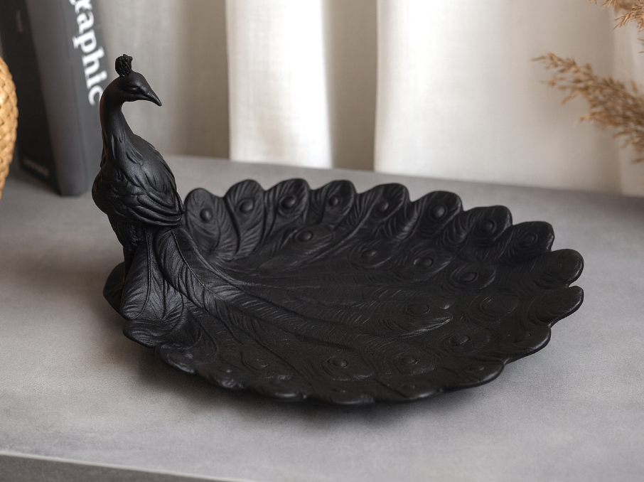 Bandeja Decorativa- Plumas de Pavo Real-2