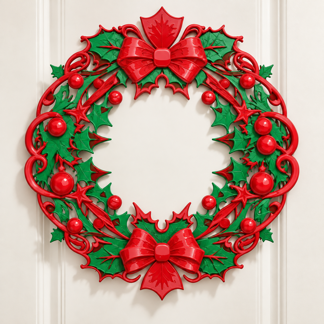 Decoración Navidad Prints Patro - Estilo Corona Navideña Negro-5