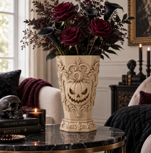 Jarrón de Calabaza Gótico de Halloween para Hogar-4