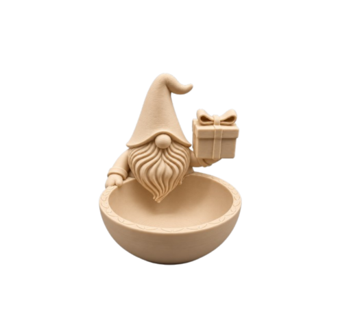 Bowl Decorativo- Gnomo de Navidad 15 cm Beige -0