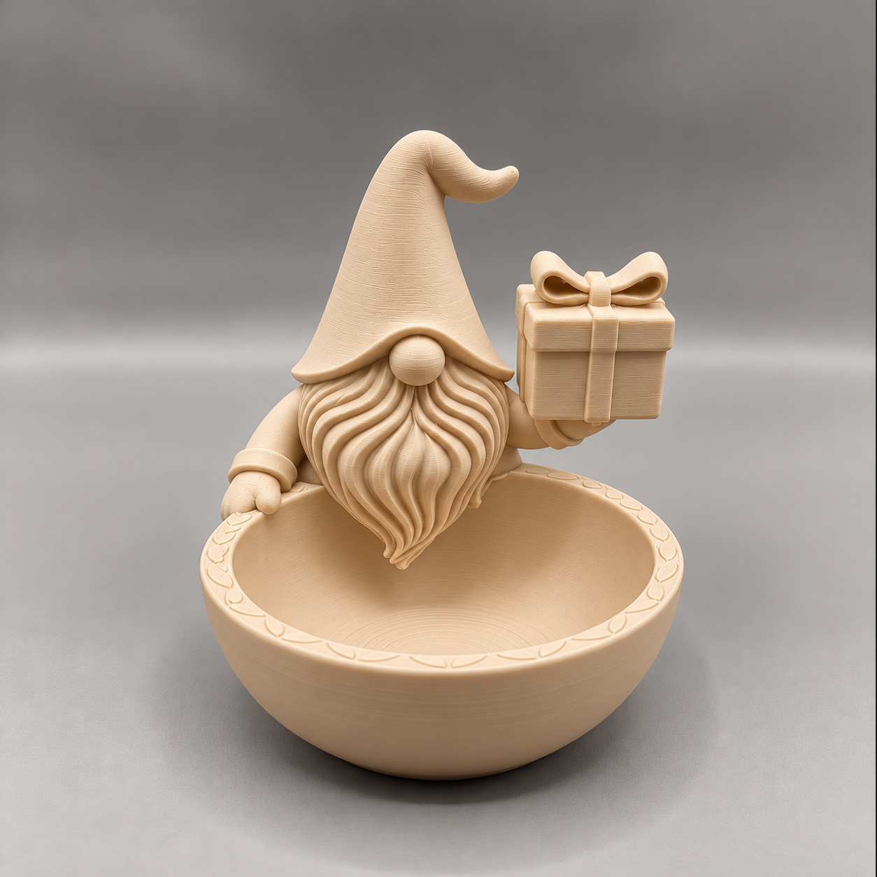 Bowl Decorativo- Gnomo de Navidad 15 cm Beige -4