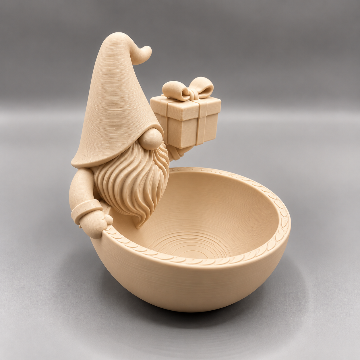 Bowl Decorativo- Gnomo de Navidad 15 cm Beige -5