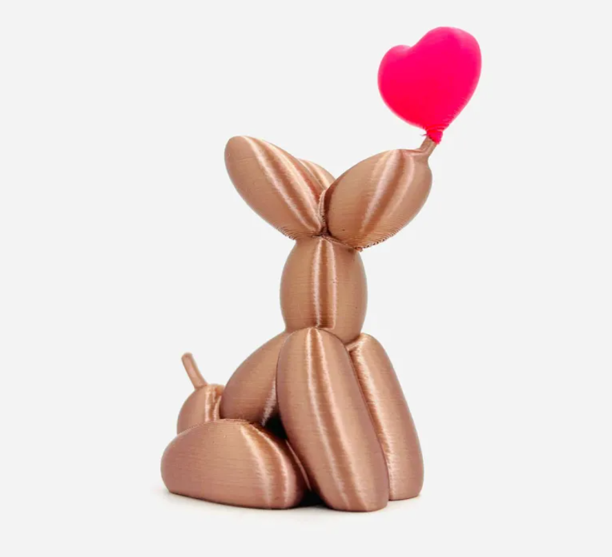 Adorno San Valentín - Perro globo sentado con corazón -2