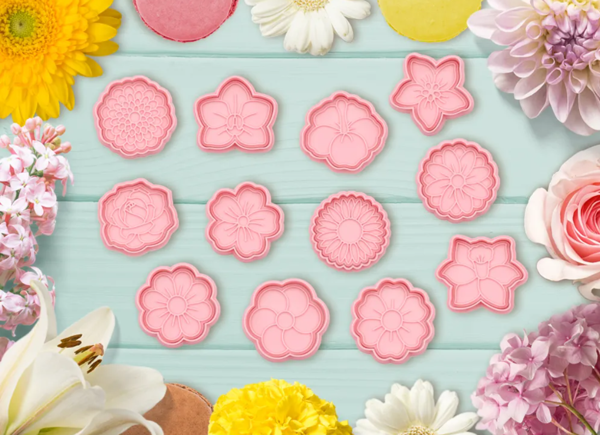 Cortador de galletas - Flores (pack 12 un)-3