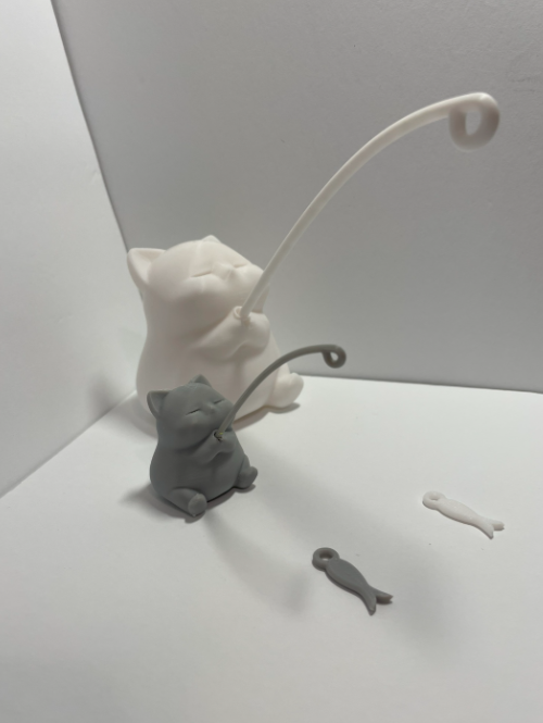 Mini Escultura- Gatito Pescando -1