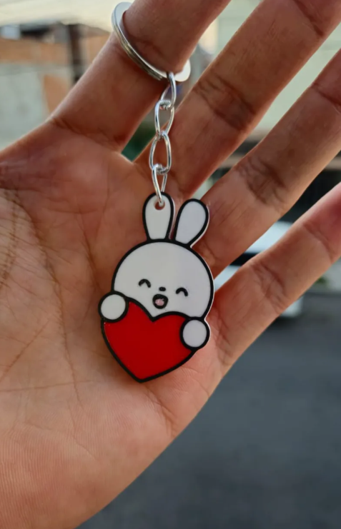 Llavero de conejo - San Valentín-2