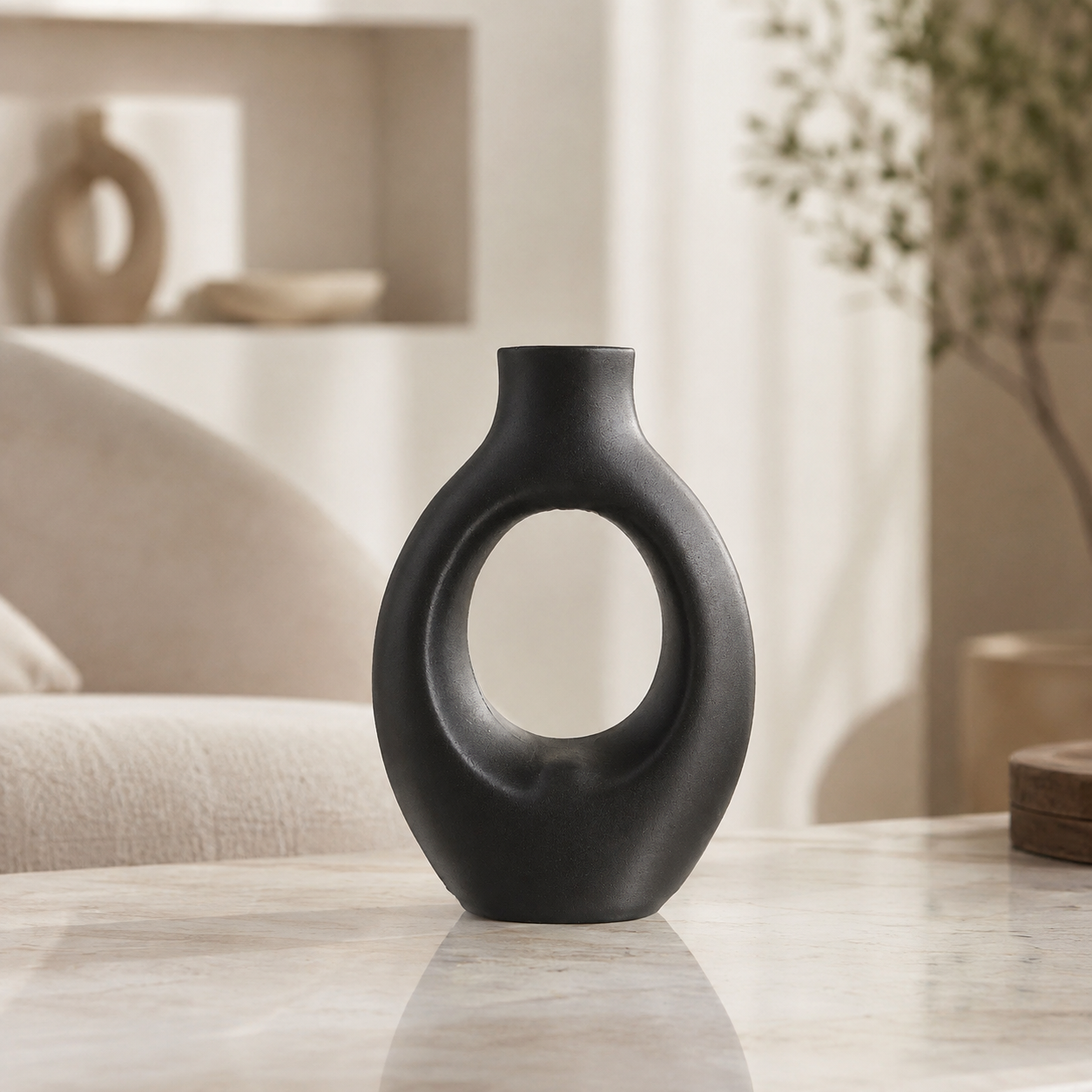 Decoración Elegante Prints Patro - Jarrón Estilo Arco Eclipse Negro-4
