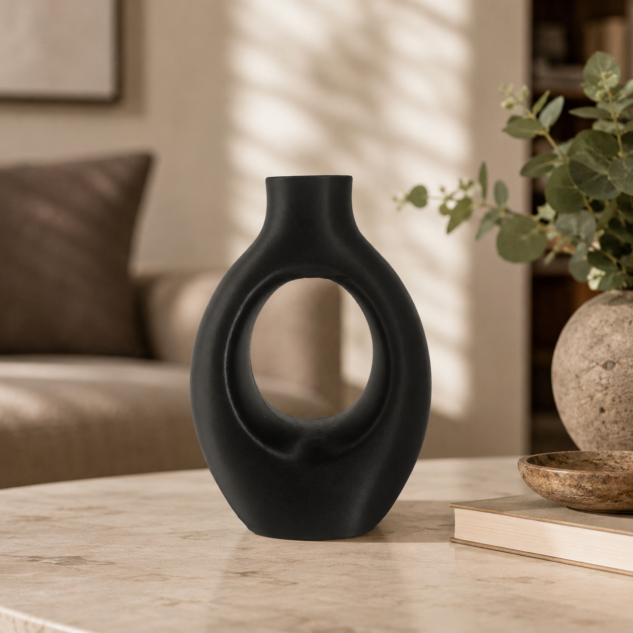 Decoración Elegante Prints Patro - Jarrón Estilo Arco Eclipse Negro-5