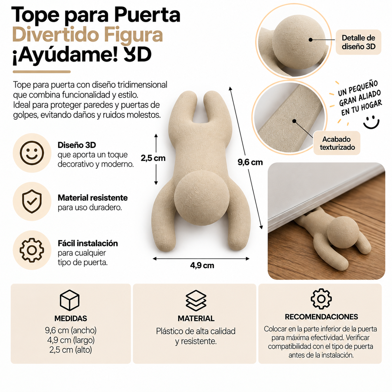 Tope para Puerta Divertido Figura Ay dame 3D-3