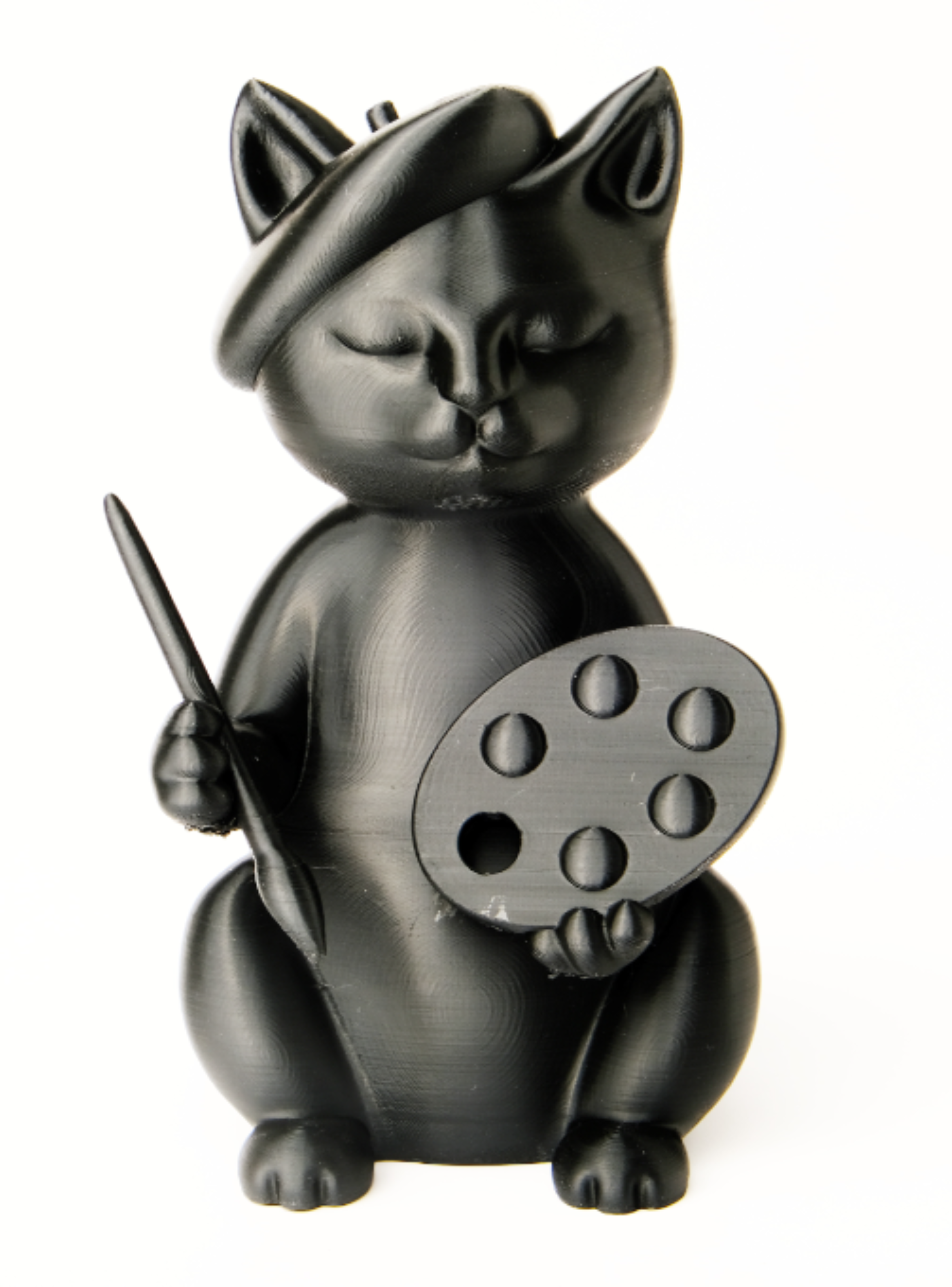 Figura Decoración- Escultura Gato Pintor-0