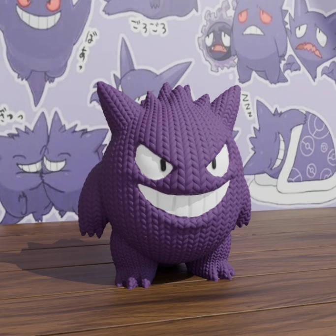 Figura - Gengar Tejido 3D-2